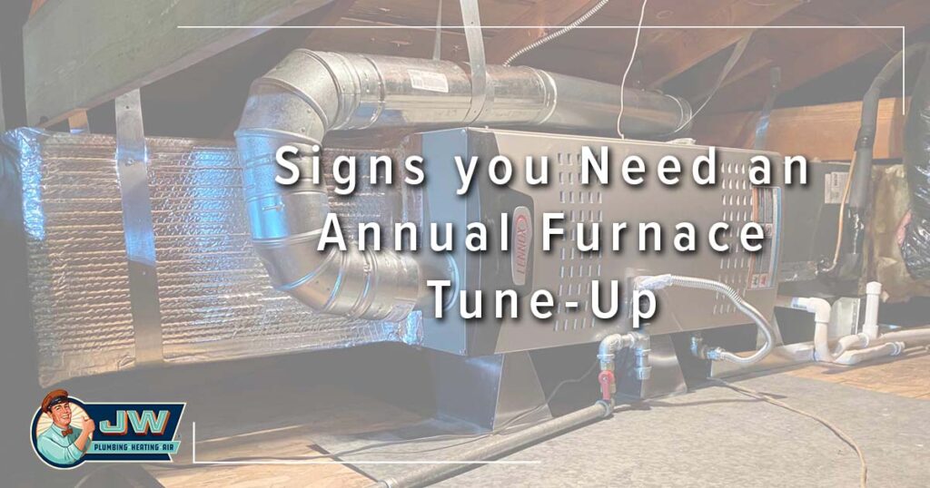 Image: a furnace in the attic, cover image for Signs you Need an Annual Furnace Tune-Up.