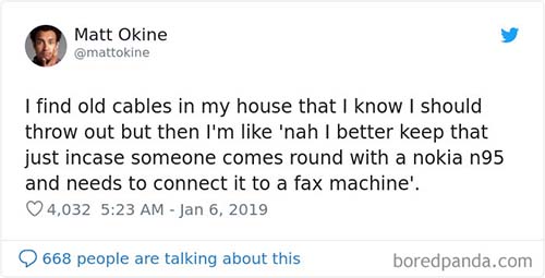 Image: a tweet about decluttering. 