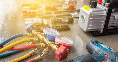 Image: tools used by an HVAC tech while preforming a tune-up.
