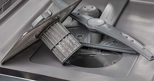 Image: parts of a dishwasher that need to be cleaned.