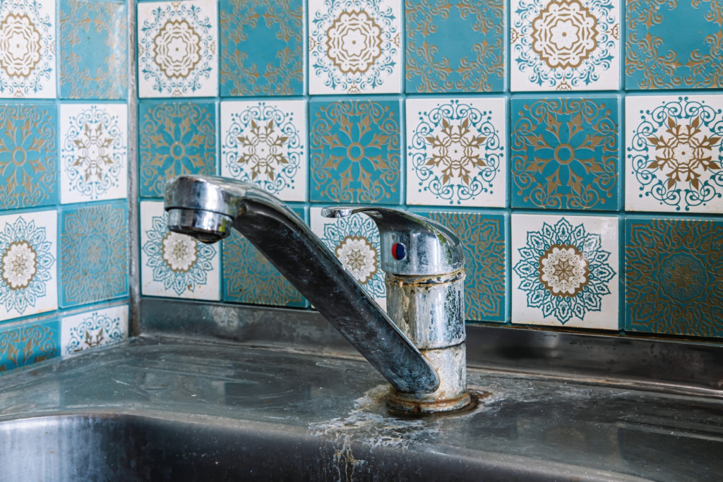 hard water buildup on faucet