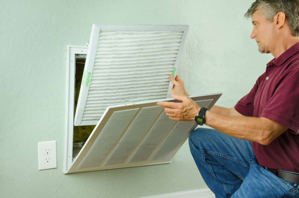 replace HVAC filters to reduce home dust 