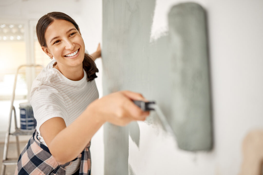 Cover up water stains with paint